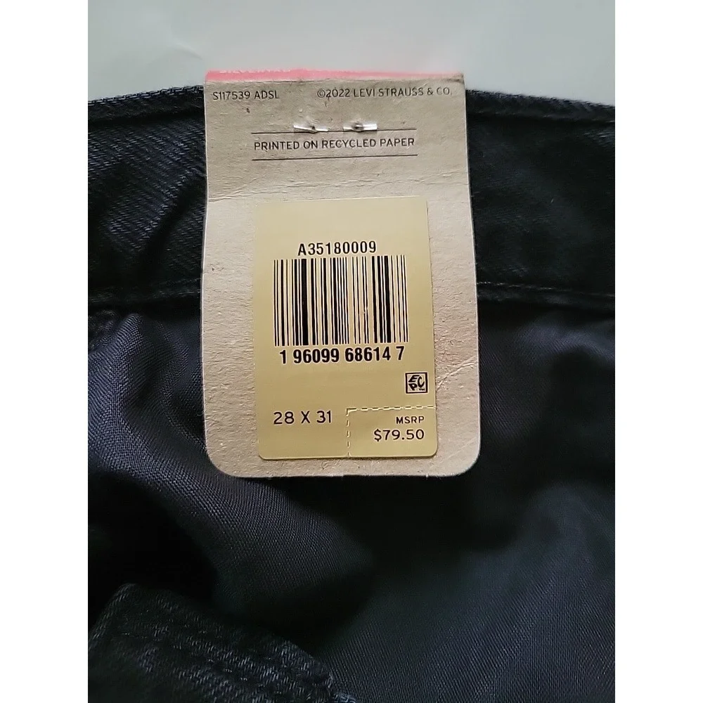 Levi's Mens SilverTab '94 Baggy Jeans Straight Leg Black Distressed‎ 28x31 NWT